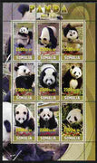 Somalia 2010 Pandas perf sheetlet containing 9 values unmounted mint