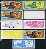 Equatorial Guinea 1972 Munich Olympics (2nd series) Past Champions 3pts (L Calhoun) set of 9 imperf progressive proofs comprising the 5 individual colours plus composites of 2, 3, 4 and all 5 colours, a superb and important group unmounted mint (as Mi 83)
