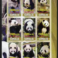Somalia 2010 Pandas imperf sheetlet containing 9 values unmounted mint