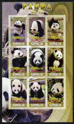 Somalia 2010 Pandas imperf sheetlet containing 9 values unmounted mint