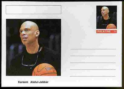 Palatine (Fantasy) Personalities - Kareem Abdul-Jabbar (basketball) postal stationery card unused and fine