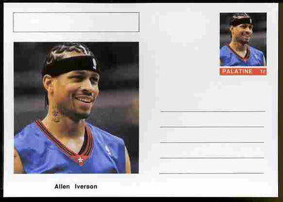 Palatine (Fantasy) Personalities - Allen Iverson (basketball) postal stationery card unused and fine