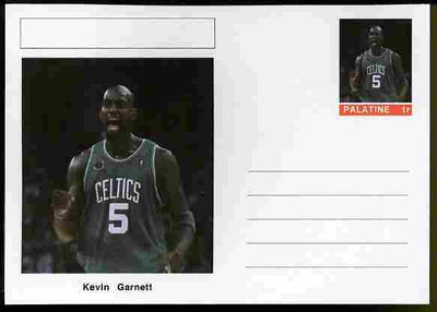 Palatine (Fantasy) Personalities - Kevin Garnett (basketball) postal stationery card unused and fine