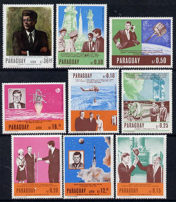 Paraguay 1967 Kennedy perf set of 9 unmounted mint