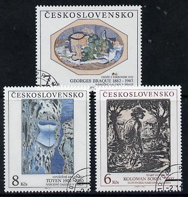 Czechoslovakia 1992 Art (27th issue) set of 3 fine used, SG 3107-09