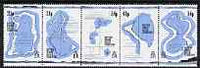 British Indian Ocean Territory 1994 18th Century Maps perf strip of 5 unmounted mint, SG 147a