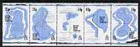 British Indian Ocean Territory 1994 18th Century Maps perf strip of 5 unmounted mint, SG 147a