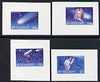 St Vincent 1986 Halley's Comet set of 4 die proofs in red and blue only on plastic (Cromalin) card ex archives, as SG 973-6