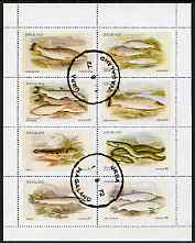 Nagaland 1972 Fish (Trout, Salmon, Sturgeon, Eels, etc) perf,set of 8 values fine cto used (2ch to 50ch)