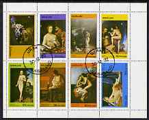 Nagaland 1972 Paintings of Nudes perf,set of 8 values fine cto used (2c to 80c)