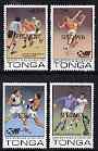 Tonga 1986 Sporting Events perf set of 4 each opt'd SPECIMEN unmounted mint, as SG 947-50