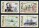 Tonga 1987 150th Anniversary of Dumont D'Urville's Second Voyage perf set of 4 each opt'd SPECIMEN unmounted mint, as SG 962-65