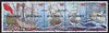 Tonga - Niuafo'ou 1995 Sailing Ships perf strip of 5 values each opt'd SPECIMEN unmounted mint, as SG 208a