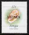Tonga 1988-92 Bubble Cone Shell 10s (from redrawn Marine Life def set) opt'd SPECIMEN, as SG 976a (no imprint date) unmounted mint