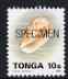 Tonga 1993-95 Bubble Cone 10s (from Marine Life def set) opt'd SPECIMEN, as SG 1221 (1993 imprint date) unmounted mint