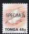 Tonga 1993-95 Giant Spider Conch Shell 45s (from Marine Life def set) opt'd SPECIMEN, as SG 1225 (1993 imprint date) unmounted mint