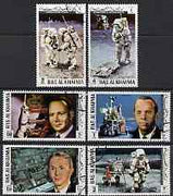 Ras Al Khaima 1972 Apollo 14 perf set of 6 cto used, Mi 702-706A*