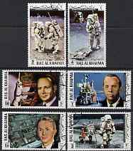 Ras Al Khaima 1972 Apollo 14 perf set of 6 cto used, Mi 702-706A*