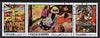 Ras Al Khaima 1970 Paintings by Paul Gauguin perf strip of 3 fine cto used, Mi 392-94