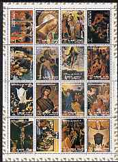 Ajman 1972 Life of Christ (Paintings) perf set of 16 cto used, Mi 2797-2812A