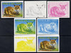 Equatorial Guinea 1977 North American Animals 50e (Lynx) set of 7 imperf progressive proofs comprising the 4 individual colours plus 2, 3 and 4-colour composites, a superb and important group unmounted mint (as Mi 1245)