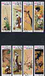 Ras Al Khaima 1970 Expo 70 (2nd issue) Japanese Paintings perf set of 8 cto used, Mi 426-33*