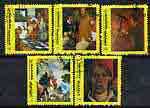 Manama 1972 Famous Paintings #1 perf set of 5 cto used, Mi 958A-D