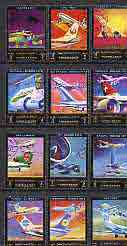 Ajman 1972 Aircraft & Airlines perf set of 12 cto used*