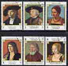 Ajman 1972 Portrait Paintings by Albrecht Durer perf set of 6 cto used, Mi A1431-32