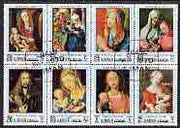 Ajman 1970 Christmas (Paintings by Durer) perf set of 8 cto used, Mi 645-52
