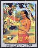 Somalia 1999 'Philexfrance-99' (Nude by Gauguin) perf m/sheet unmounted mint