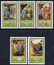 Fujeira 1971 Christmas Paintings perf set of 5 cto used, Mi 764-68A*
