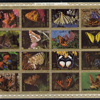 Umm Al Qiwain 1972 Butterflies sheetlet containing 16 values unmounted mint (Mi 1498-1513A)