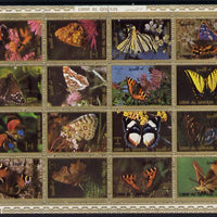 Umm Al Qiwain 1972 Butterflies sheetlet containing 16 values unmounted mint (Mi 1498-1513A)