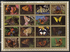 Umm Al Qiwain 1972 Butterflies sheetlet containing 16 values unmounted mint (Mi 1498-1513A)
