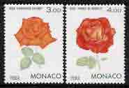 Monaco 1992 Genova '92 International Thematic Stamp Exhibition set of 2 Roses unmounted mint, SG 2092-93