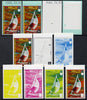 Equatorial Guinea 1972 Munich Olympics (3rd series) 3pts Sailing set of 10 imperf progressive proofs comprising 5 individual colours, plus various composites, a superb and important group unmounted mint (as Mi 100)