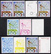 Equatorial Guinea 1972 Munich Olympics (4th series) 1pt (Pommelling) set of 10 imperf progressive proofs on white paper comprising 5 individual colours, plus various composites, a superb and important group unmounted mint (as Mi 108)