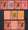 Equatorial Guinea 1972 Munich Olympics (4th series) 8pts (Hammer) set of 10 imperf progressive proofs on pink paper comprising 5 individual colours, plus various composites, a superb and important group unmounted mint (as Mi 112)