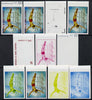 Equatorial Guinea 1972 Munich Olympics (4th series) 15pts (Diving) set of 10 imperf progressive proofs on white paper comprising 5 individual colours, plus various composites, a superb and important group unmounted mint (as Mi 113)