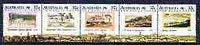 Australia 1988 Bicentenary of Australian Settlement (12th series), The Early Years se-tenant strip of 5 unmounted mint, SG 1137a