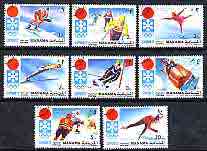 Manama 1971 Sapporo Winter Olympics perf set of 8 cto used, Mi 562-69A*