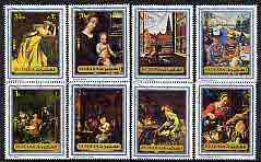 Fujeira 1972 Old Masters perf set of 8 cto used, Mi 1362-69*