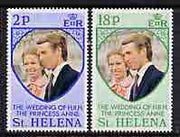 St Helena 1973 Royal Wedding perf set of 2 unmounted mint, SG 295-96