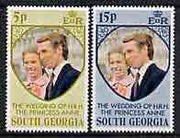 Falkland Islands Dependencies - South Georgia 1973 Royal Wedding perf set of 2 unmounted mint, SG 38-39