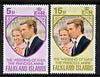 Falkland Islands 1973 Royal Wedding perf set of 2 unmounted mint, SG 291-92