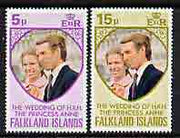 Falkland Islands 1973 Royal Wedding perf set of 2 unmounted mint, SG 291-92