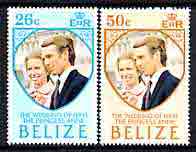 Belize 1973 Royal Wedding perf set of 2 unmounted mint, SG 360-61