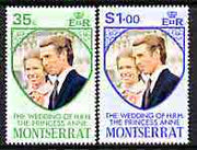 Montserrat 1973 Royal Wedding perf set of 2 unmounted mint, SG 322-23