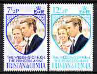 Tristan da Cunha 1973 Royal Wedding perf set of 2 unmounted mint, SG 186-87